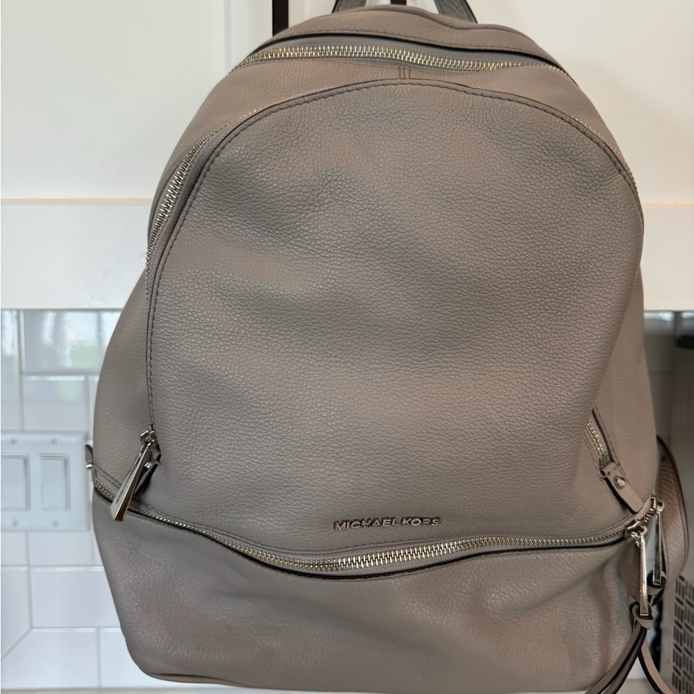 Michael Kors Taupe Leather Backpack